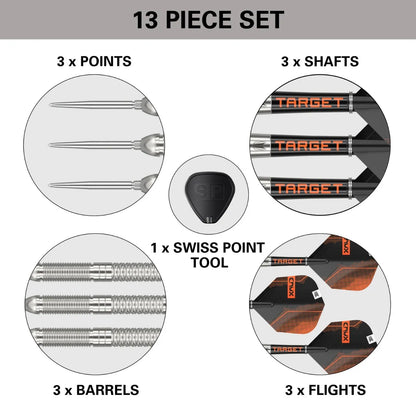 Crux 01 90% Tungsten Swiss Point Steel Tip Darts By Target