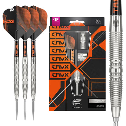 Crux 02 90% Tungsten Swiss Point Steel Tip Darts By Target