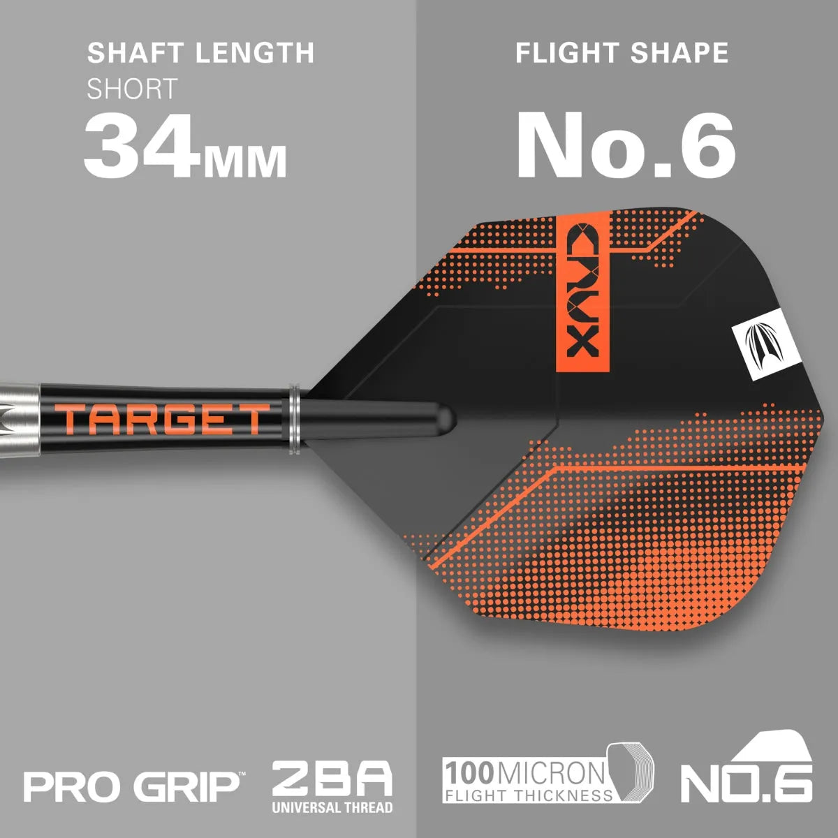 Crux 02 90% Tungsten Swiss Point Steel Tip Darts By Target