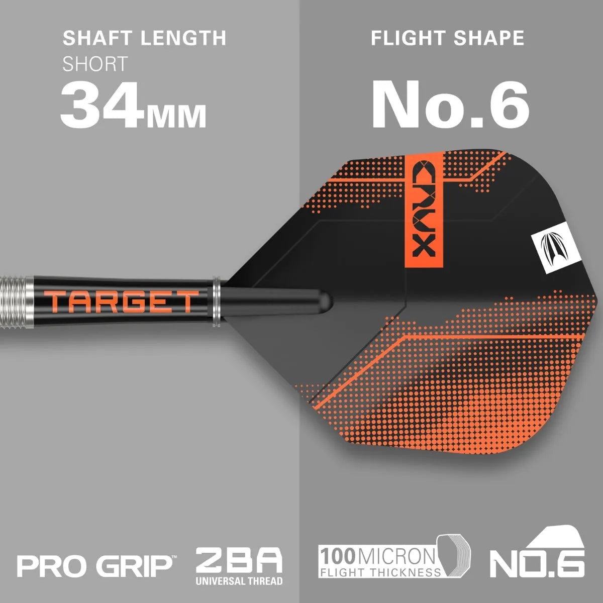Crux 03 90% Tungsten Swiss Point Steel Tip Darts By Target