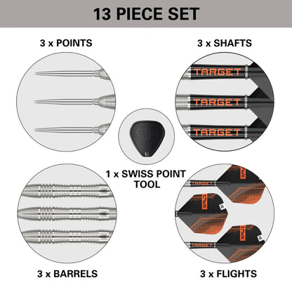 Crux 03 90% Tungsten Swiss Point Steel Tip Darts By Target