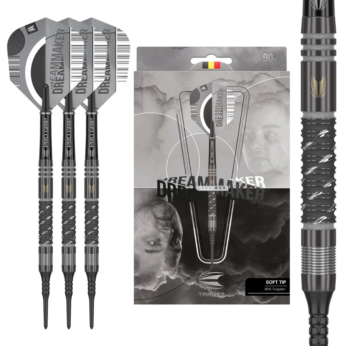 Dimitri Van Den Bergh X Echo 90% Tungsten Sp Steel Tip Darts By Target