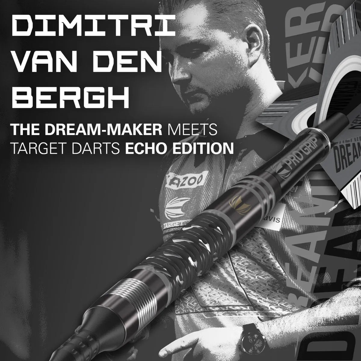 Dimitri Van Den Bergh X Echo 90% Tungsten Sp Steel Tip Darts By Target