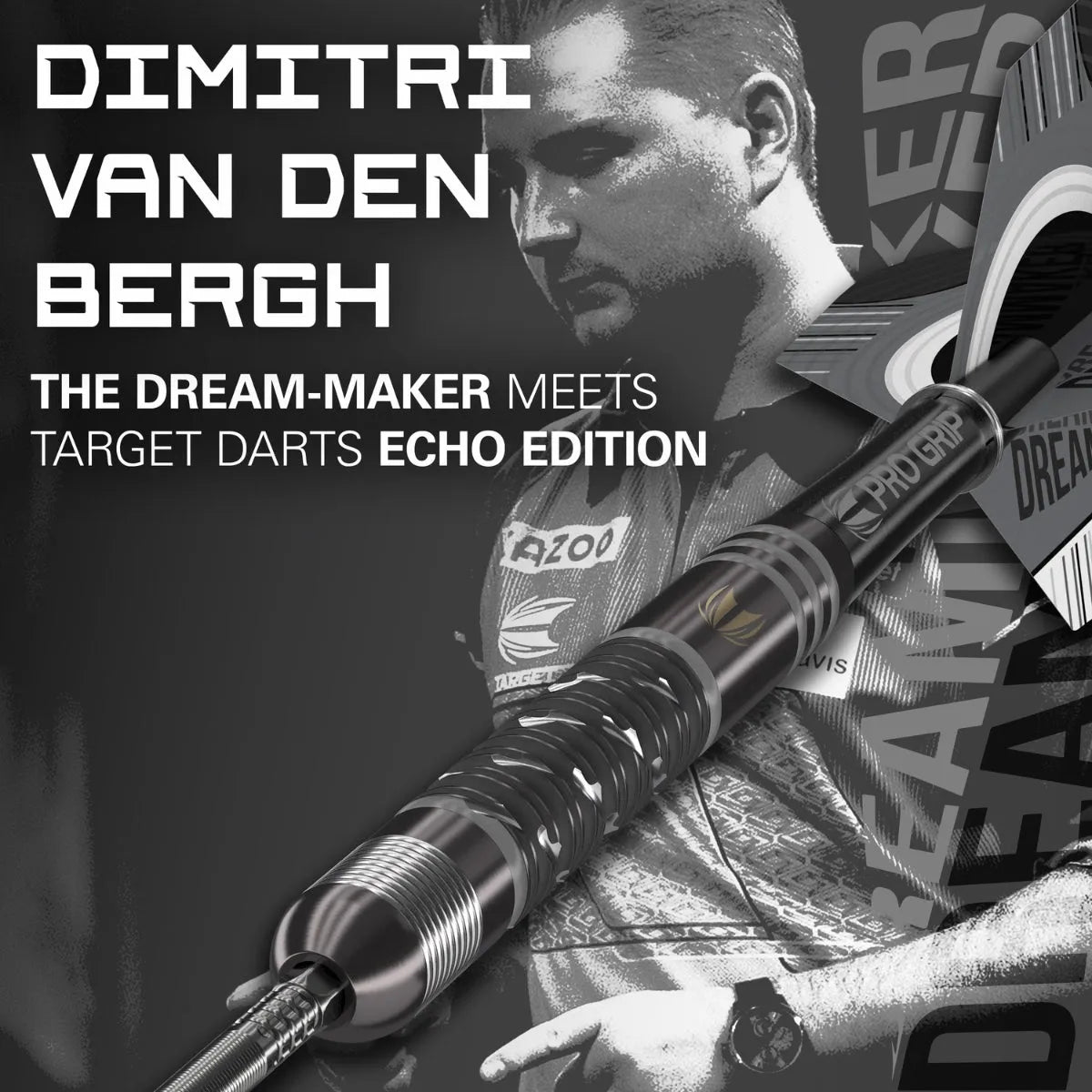 Dimitri Van Den Bergh X Echo 90% Tungsten Sp Steel Tip Darts By Target
