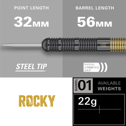 Josh Rock Brass Steel Tip Darts By Target 22 Gram