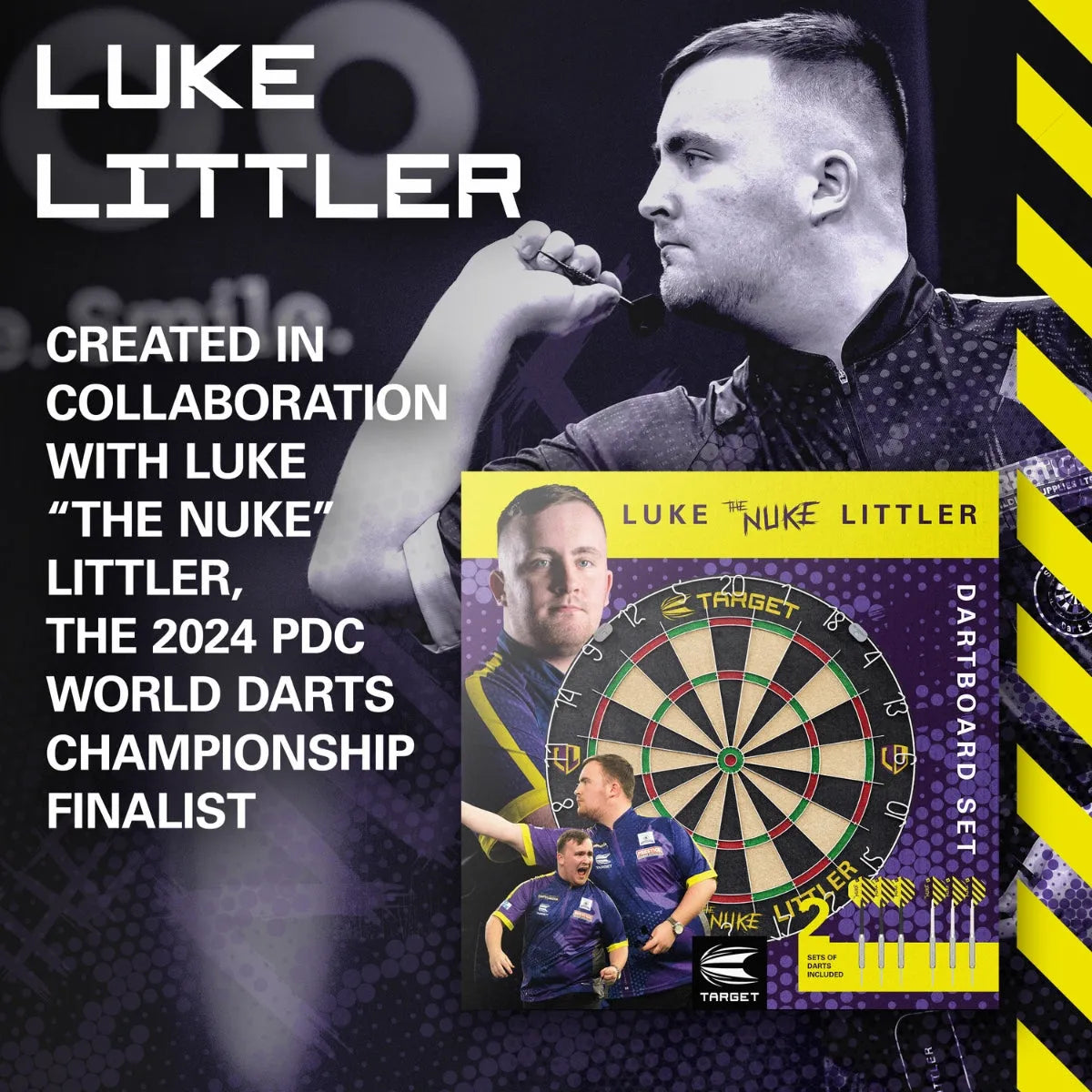 Luke The Nuke Littler Cabinet & Dartboard Set By Target