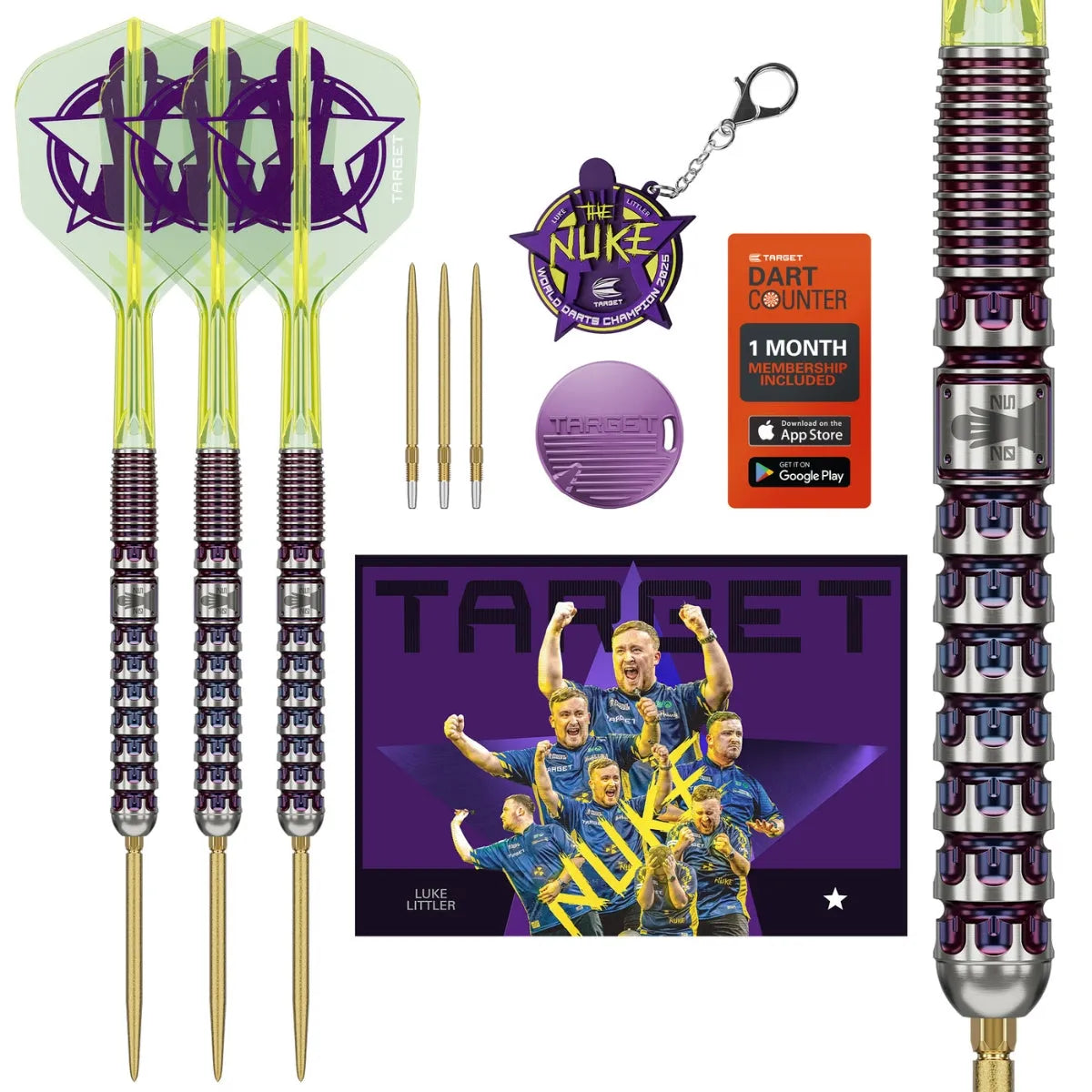 Luke Littler World Champion 2025 Edition 90% Tungsten Sp Steel Tip Darts By Target