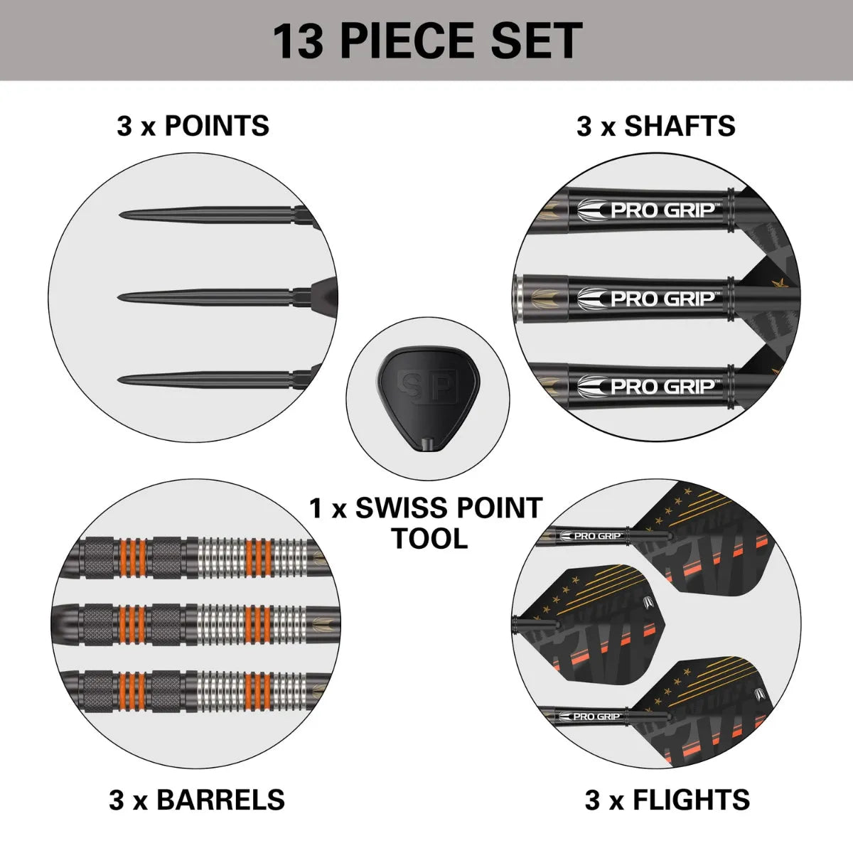 Raymond Van Barneveld 80% Black Swiss Point Steel Tip Darts By Target