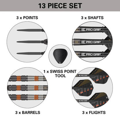 Raymond Van Barneveld 80% Black Swiss Point Steel Tip Darts By Target