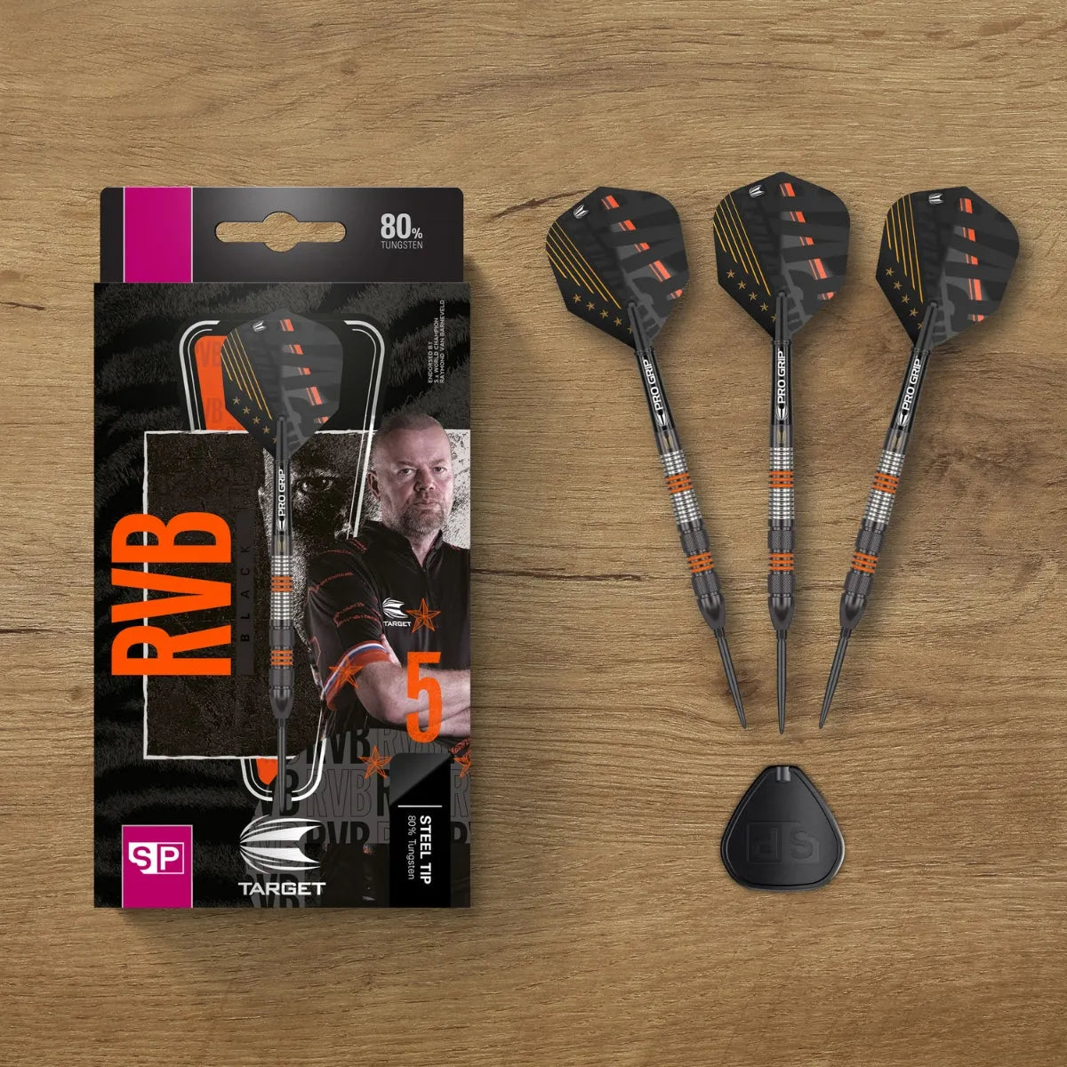Raymond Van Barneveld 80% Black Swiss Point Steel Tip Darts By Target