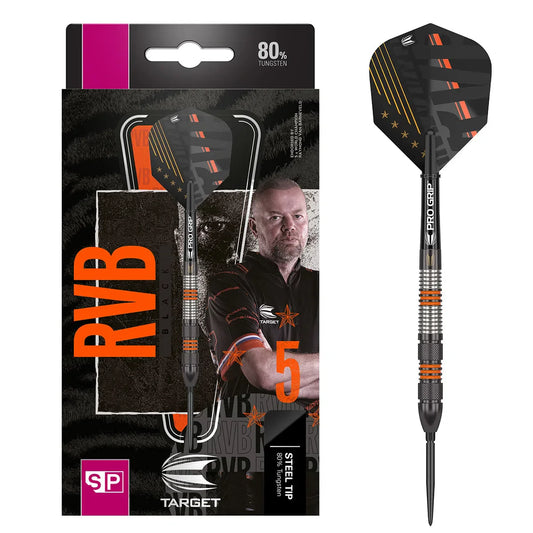 Raymond Van Barneveld 80% Black Swiss Point Steel Tip Darts By Target