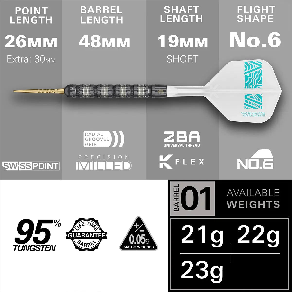Rob Cross 95K 95% Tungsten Sp Steel Tip Darts By Target