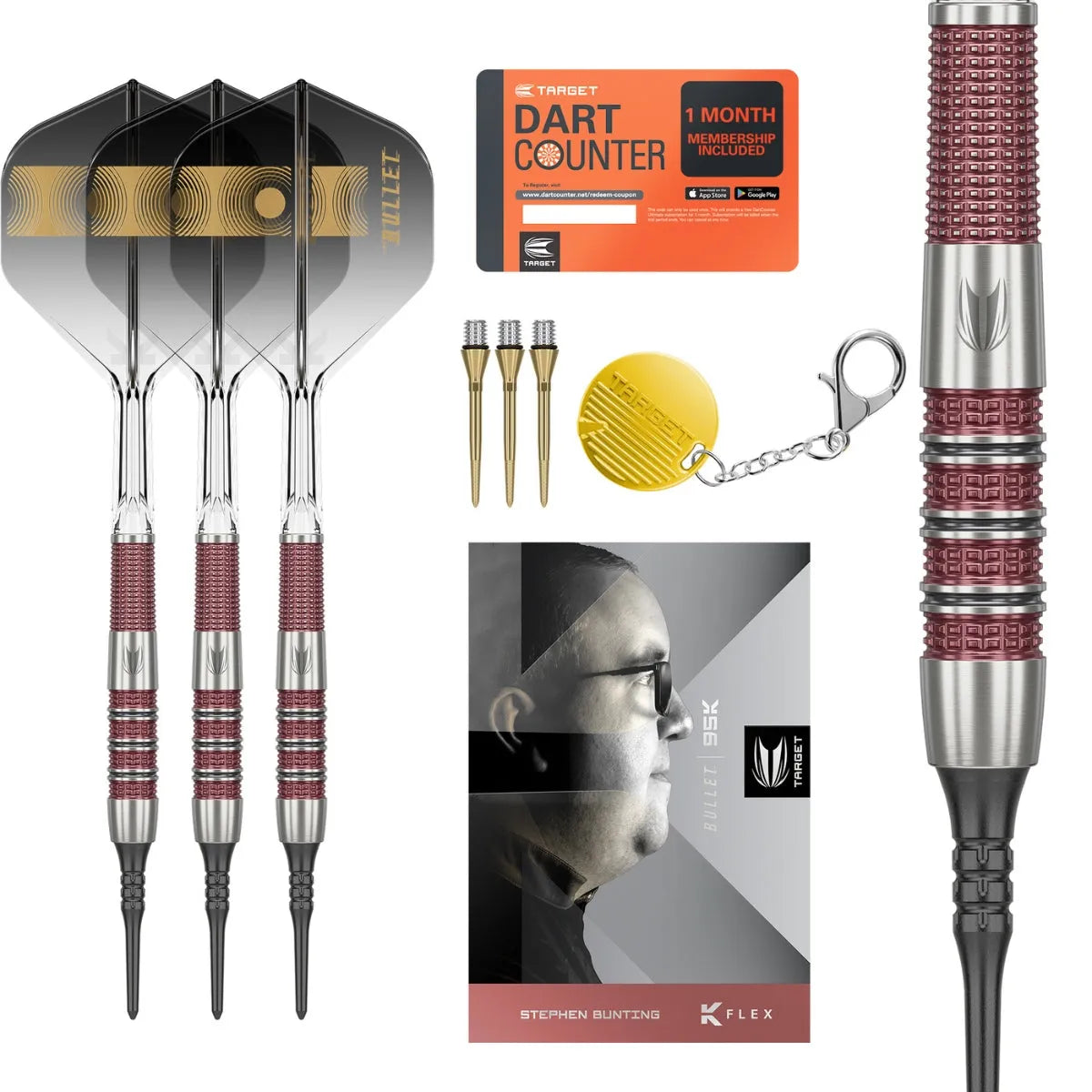 Stephen Bunting 95K 95% Tungsten Sp Steel Tip Darts By Target