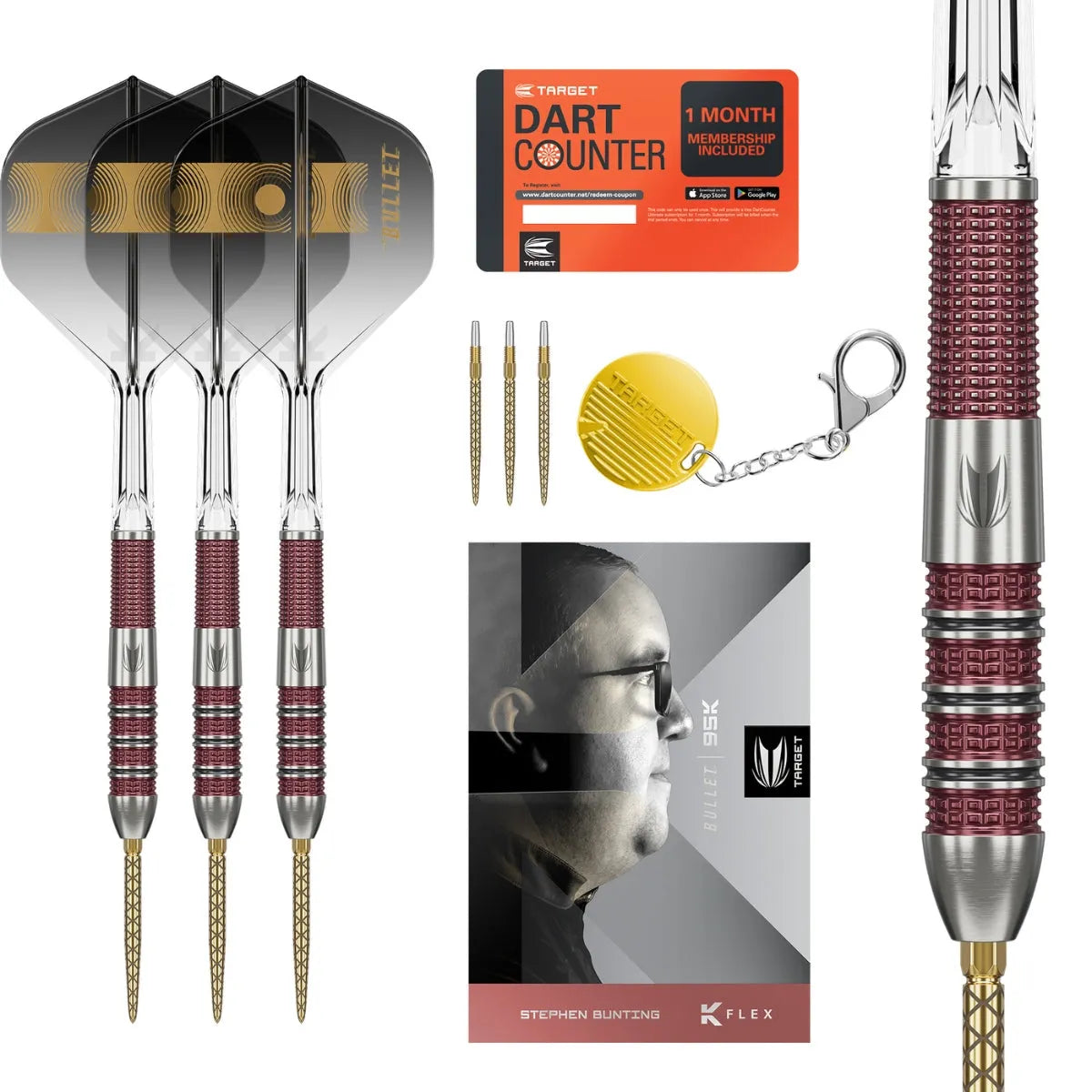 Stephen Bunting 95K 95% Tungsten Sp Steel Tip Darts By Target