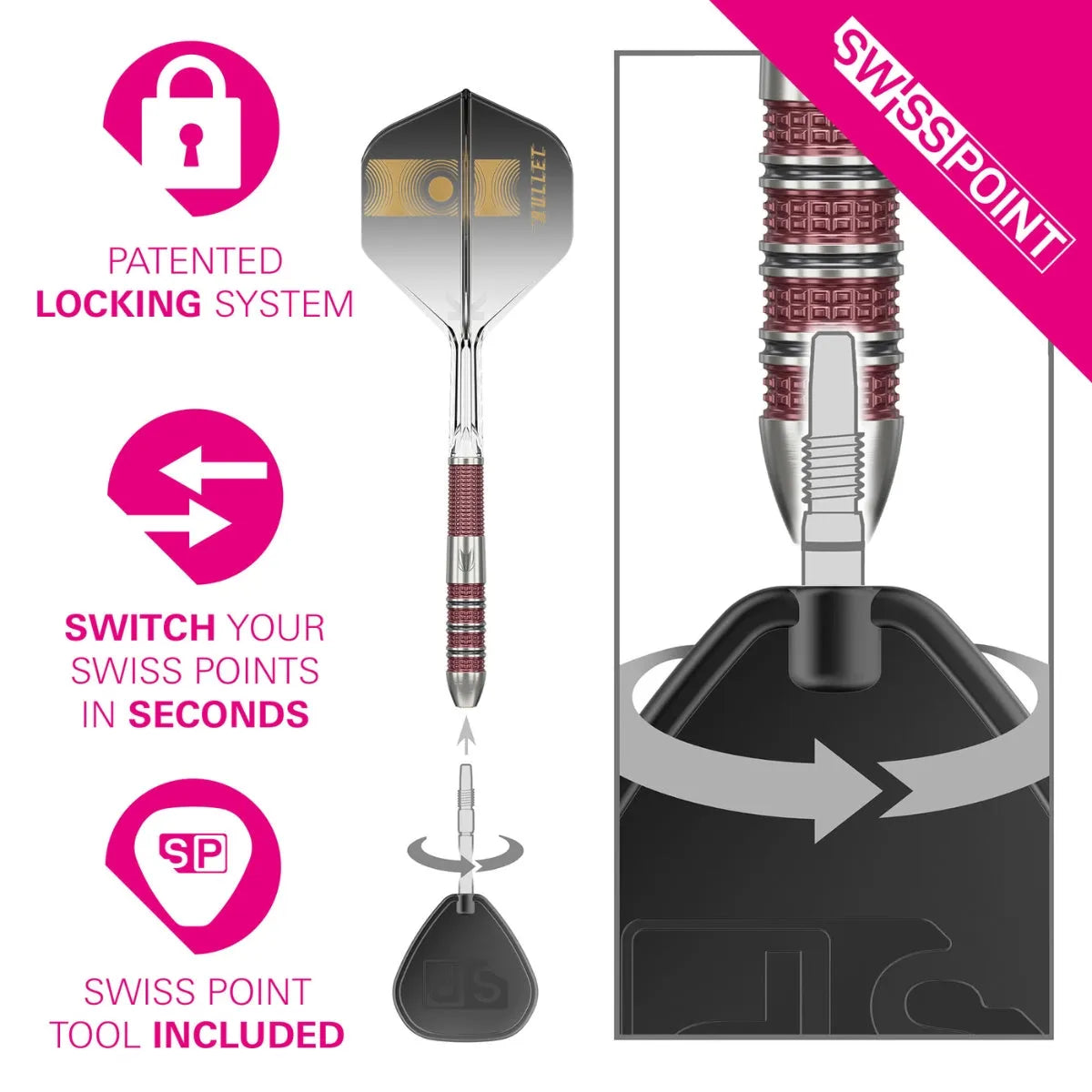 Stephen Bunting 95K 95% Tungsten Sp Steel Tip Darts By Target