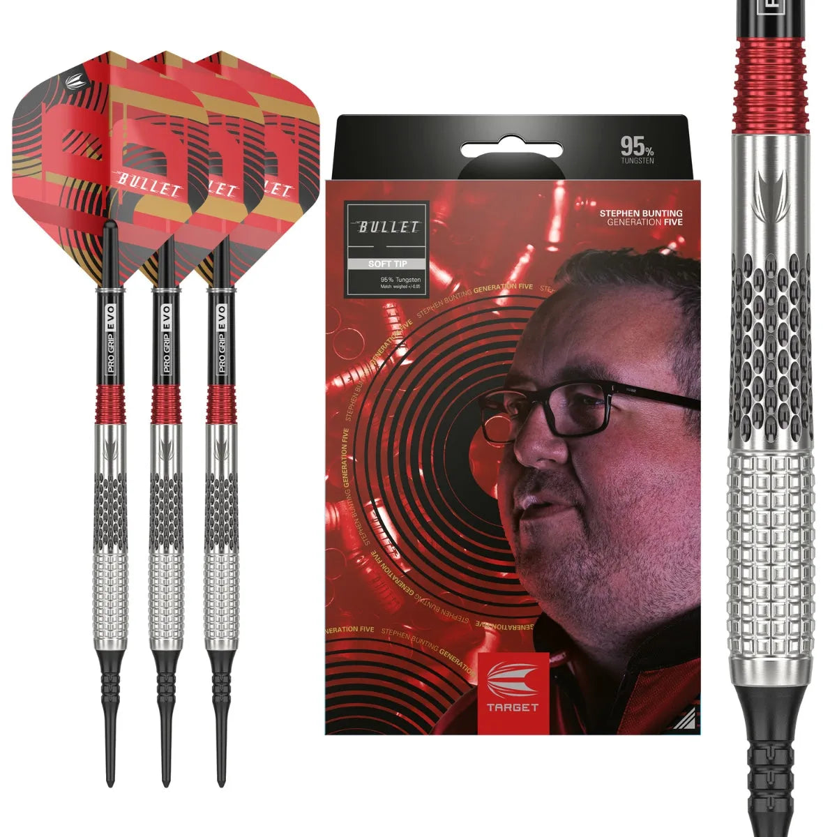 Stephen Bunting Gen 5 95% Tungsten Sp Steel Tip Darts By Target