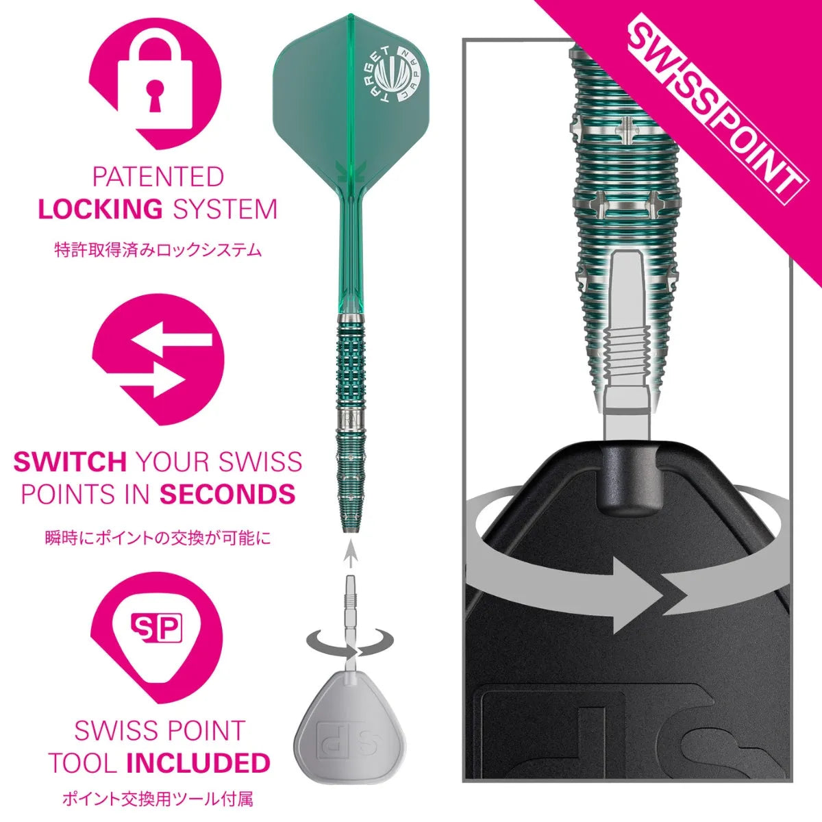 Target Japan The Miracle G7 95% Tungsten Steel Tip Darts 23 Gram