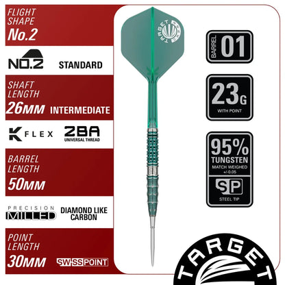 Target Japan The Miracle G7 95% Tungsten Steel Tip Darts 23 Gram