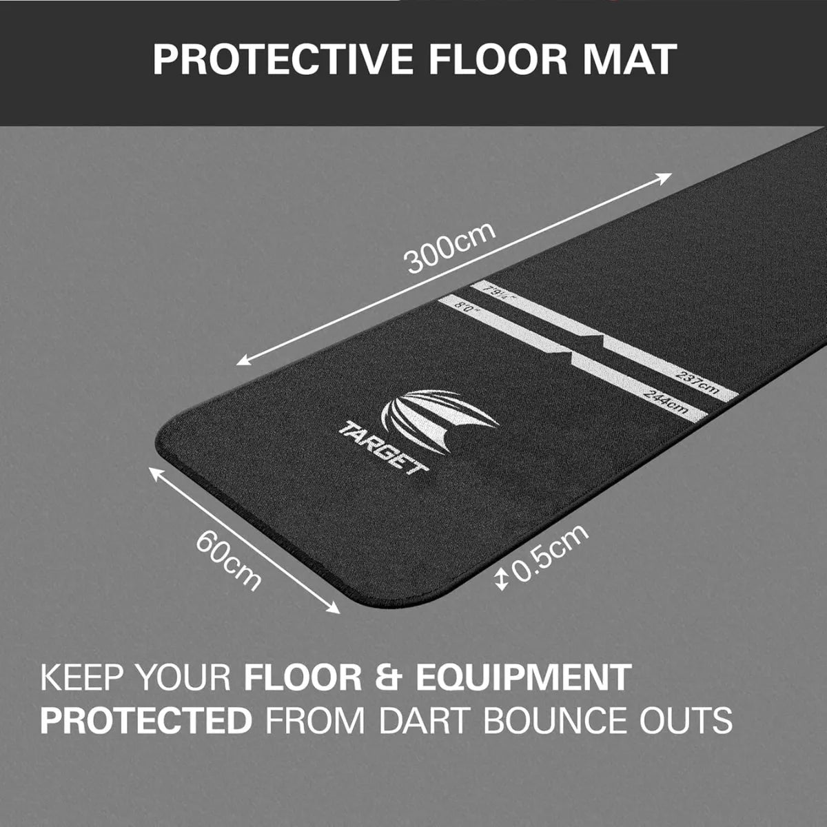 Target World Champion Floor Protect Dart Mat - Lightweight Odourless
