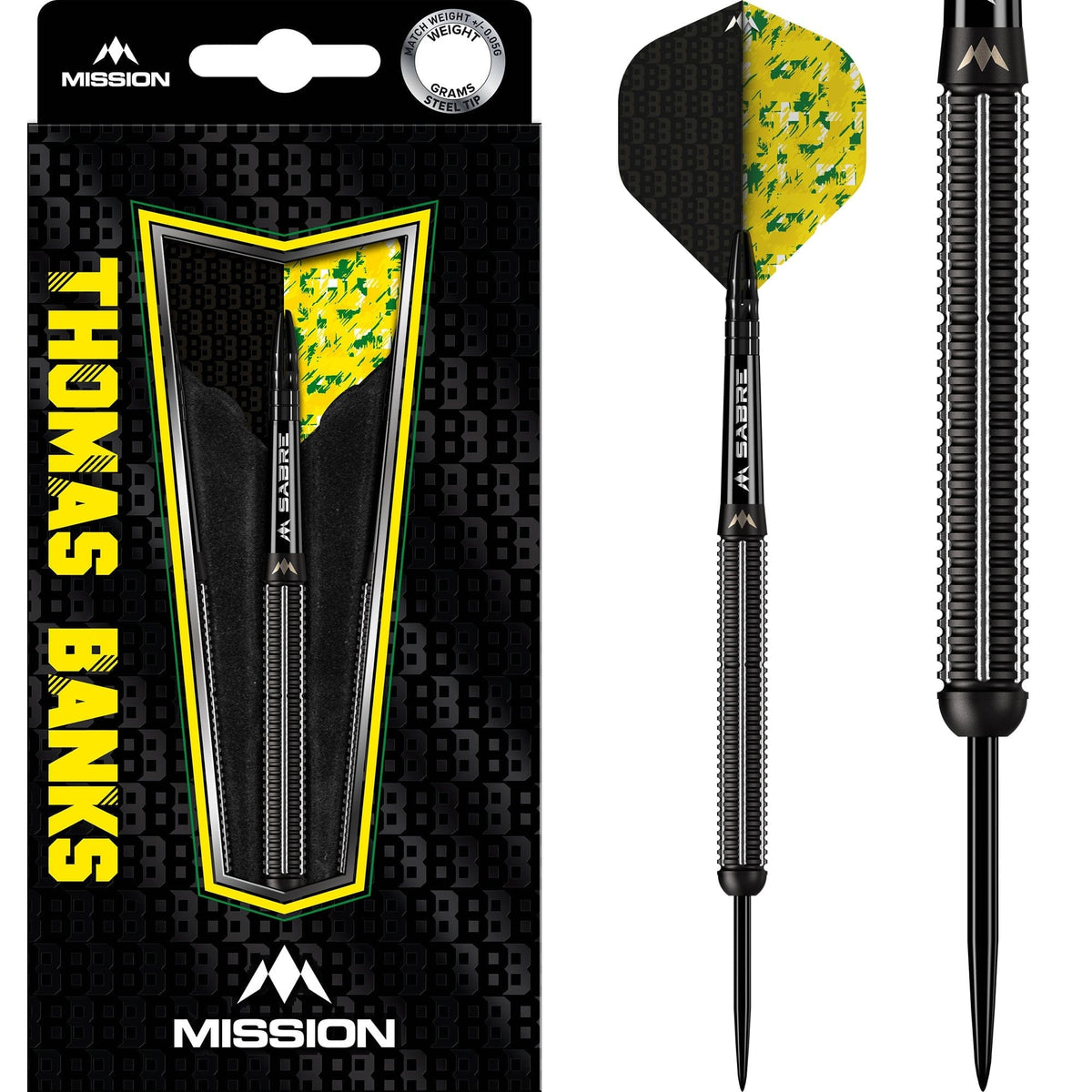 Mission Thomas Banks Darts - Steel Tip - 90% Tungsten - Black Pvd