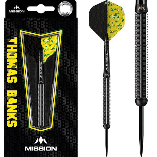 Mission Thomas Banks Darts - Steel Tip - 90% Tungsten - Black Pvd