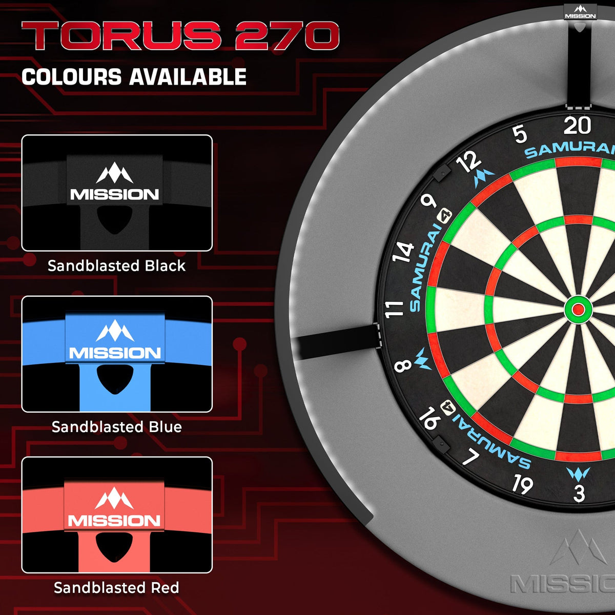 Mission Torus 270 Dartboard Lighting - Usb-C Blue