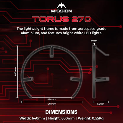 Mission Torus 270 Dartboard Lighting - Usb-C Blue