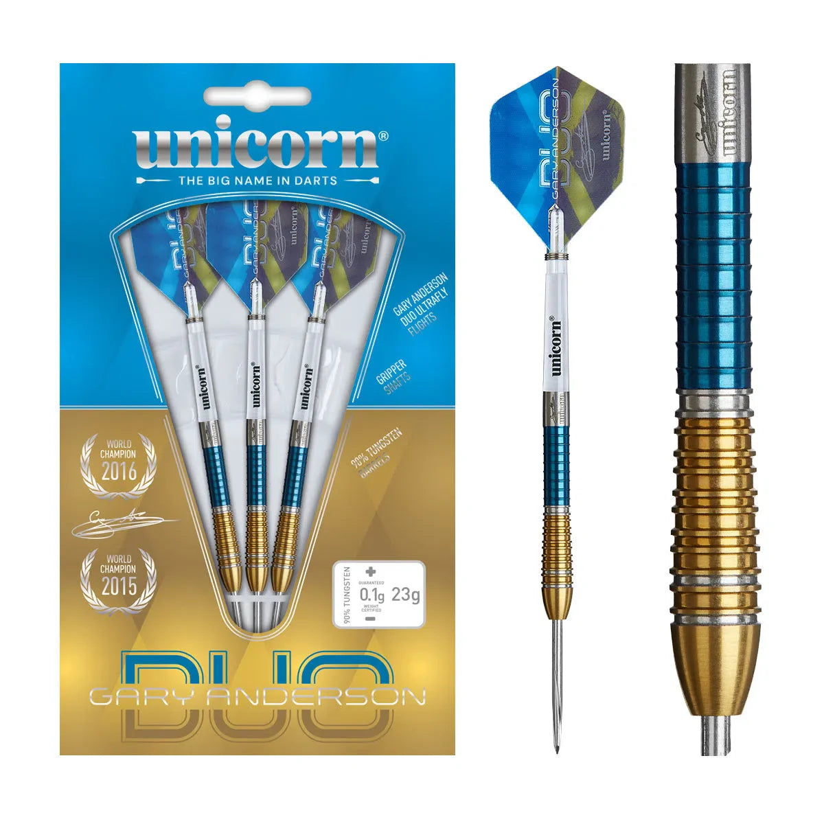 Gary Anderson Phase 6 Duo 90% Tungsten Steel Tip Darts By Unicorn