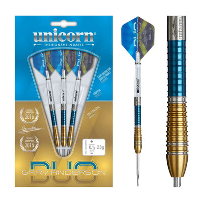 Gary Anderson Phase 6 Duo 90% Tungsten Steel Tip Darts By Unicorn