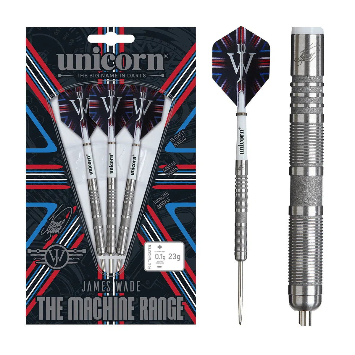 James Wade The Machine 04 90% Tungsten Steel Tip Darts By Unicorn
