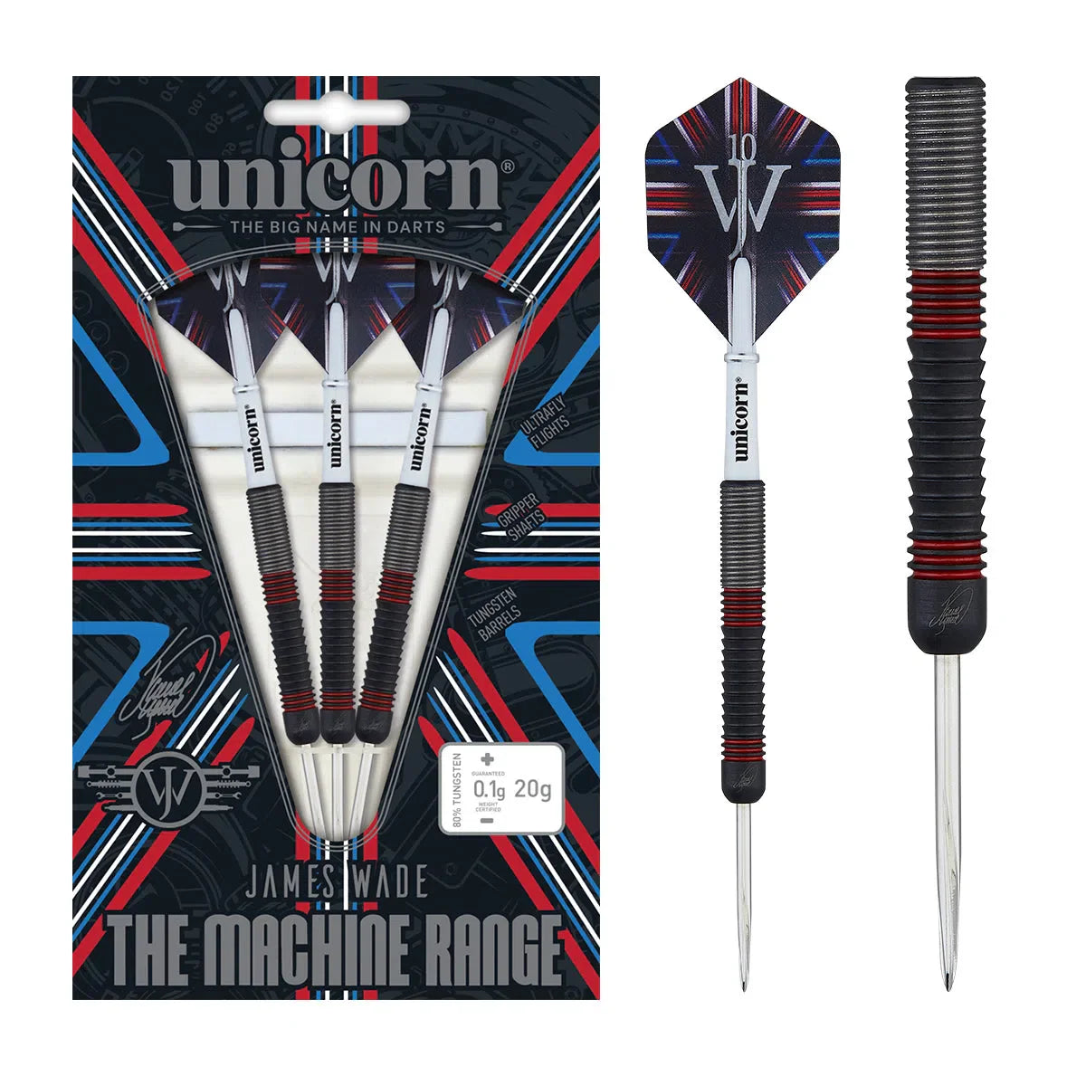 The Machine James Wade 80% Tungsten Steel Tip Darts By Unicorn G22