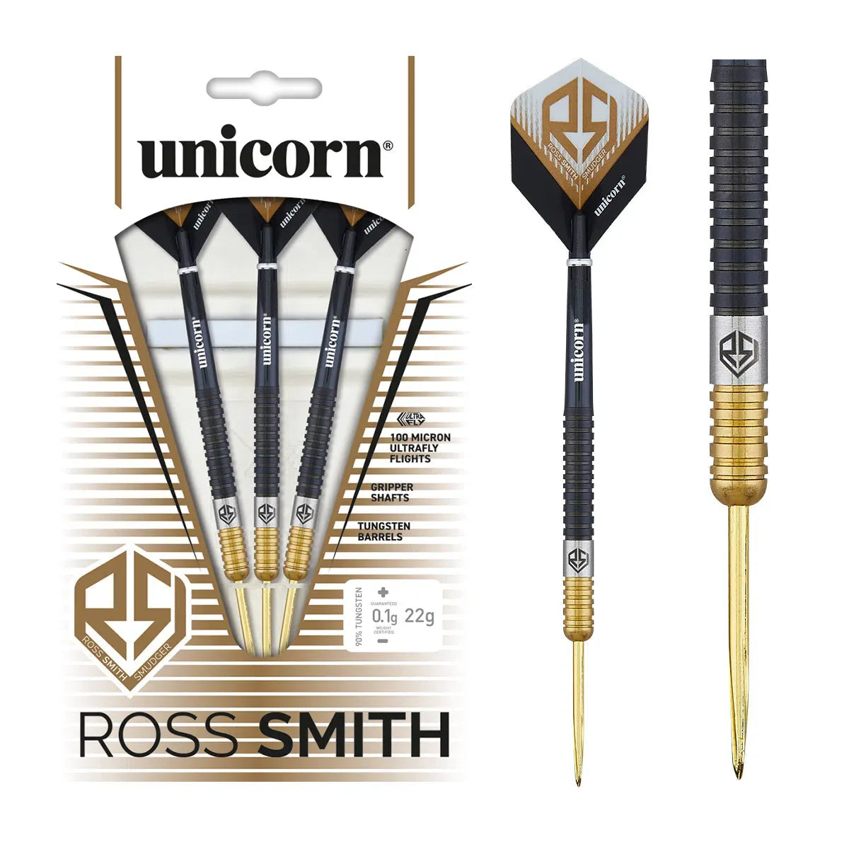 Ross Smith Two Tone 90% Tungsten Steel Tip Darts By Unicorn