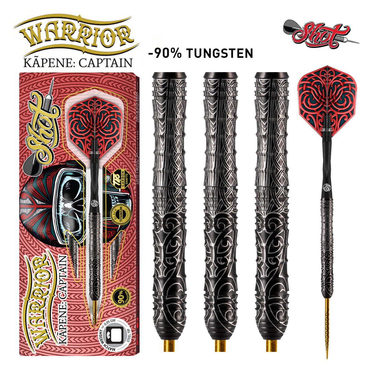 Warrior Kapene 90% Tungsten Steel Tip Darts By Shot