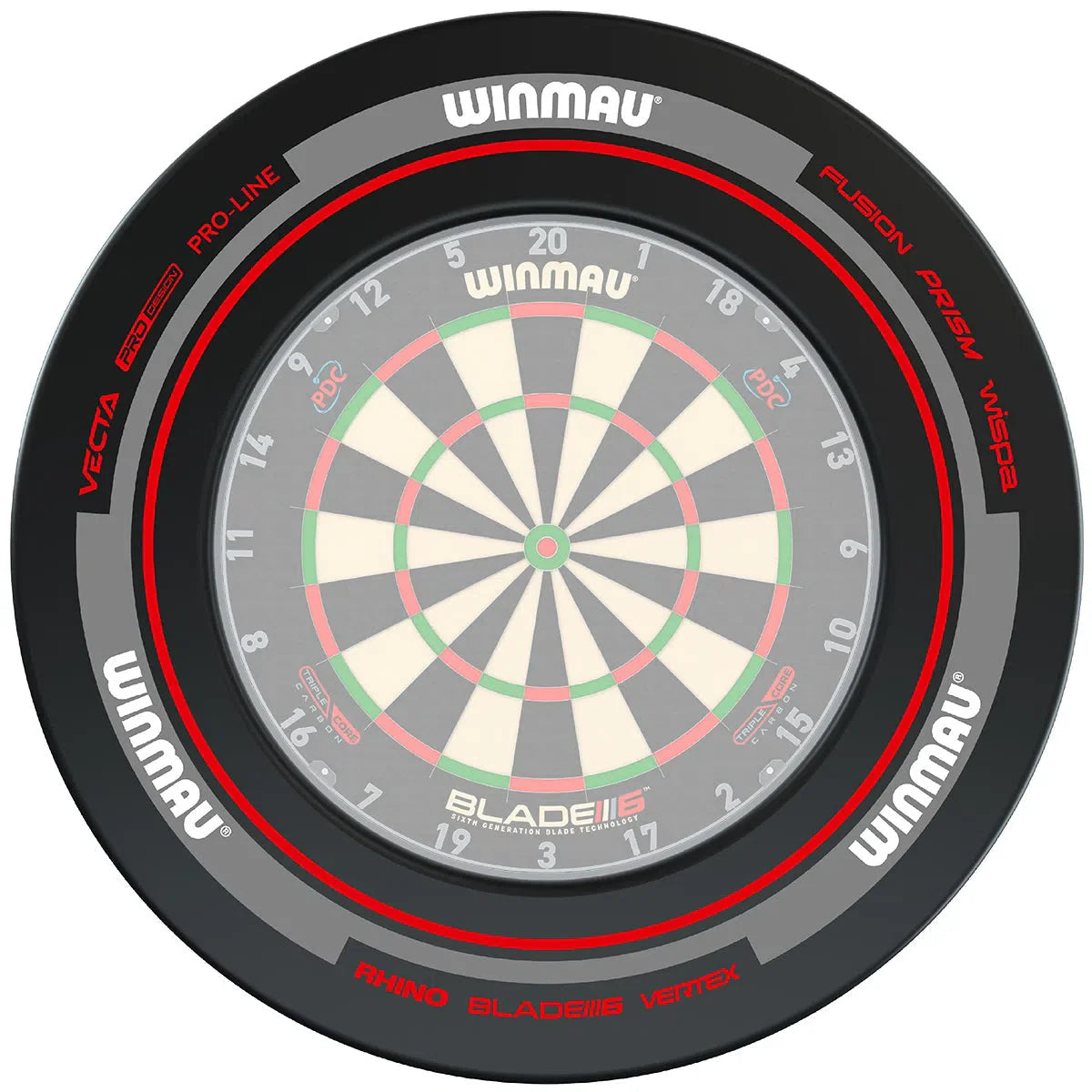 Winmau Advance Black/Red Dartboard Surround