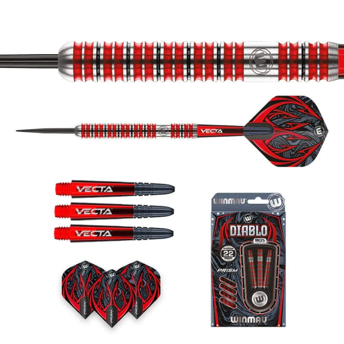 Winmau Diablo Parallel 90% Tungsten Steel Tip Darts