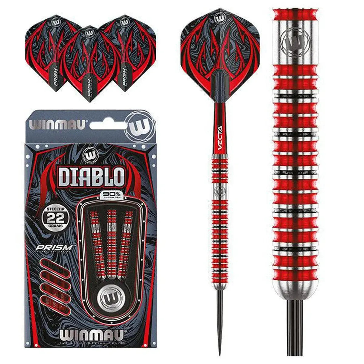 Winmau Diablo Parallel 90% Tungsten Steel Tip Darts
