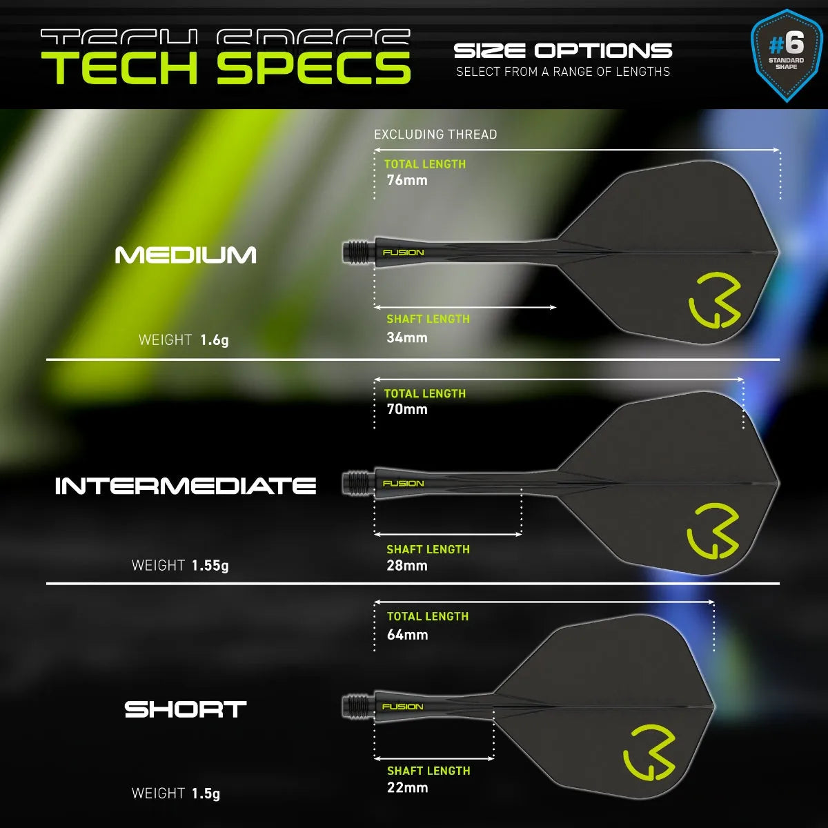 Winmau Mvg Pac Man Fusion Integrated Flight System - No6