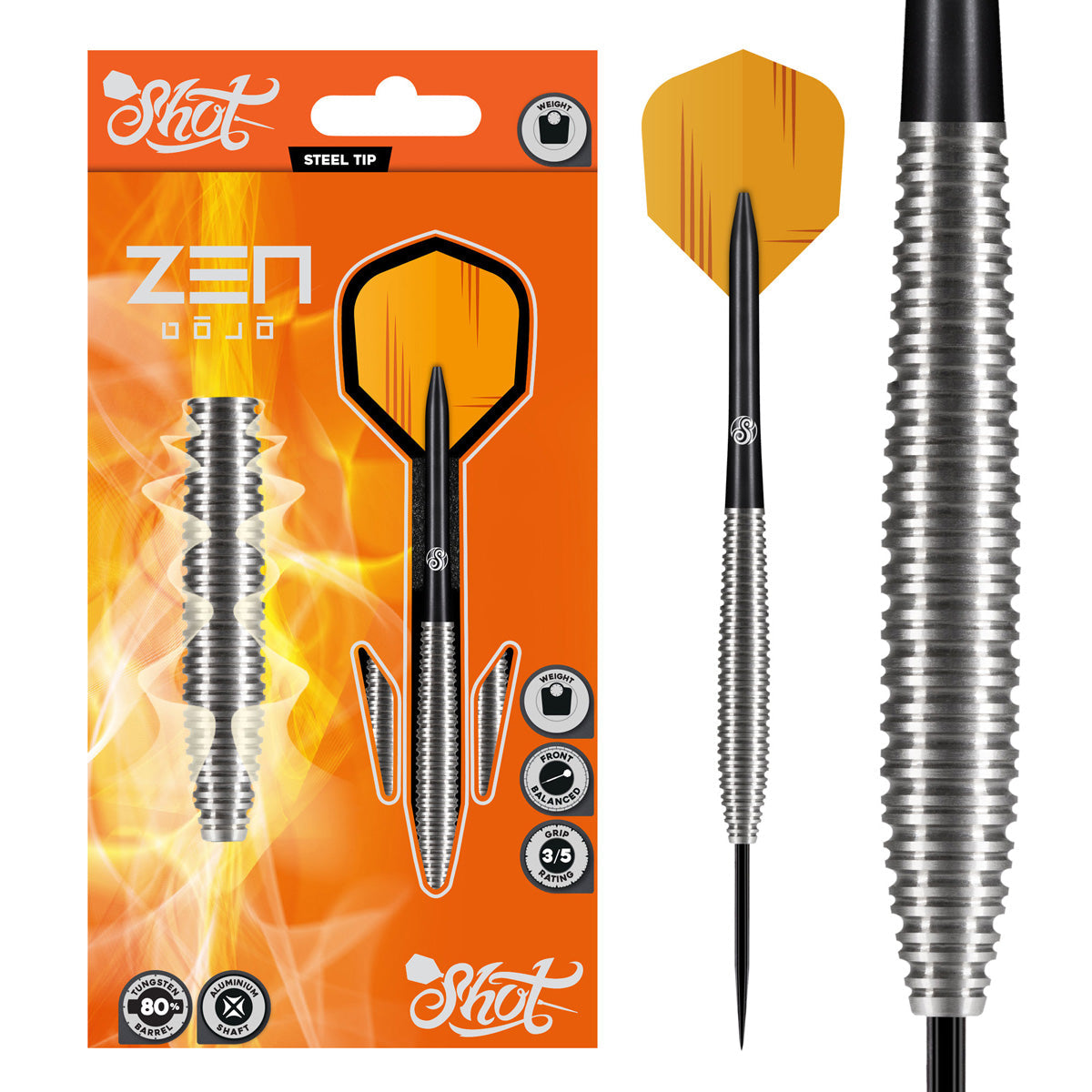Zen Dojo 80% Tungsten Steel Tip Darts By Shot