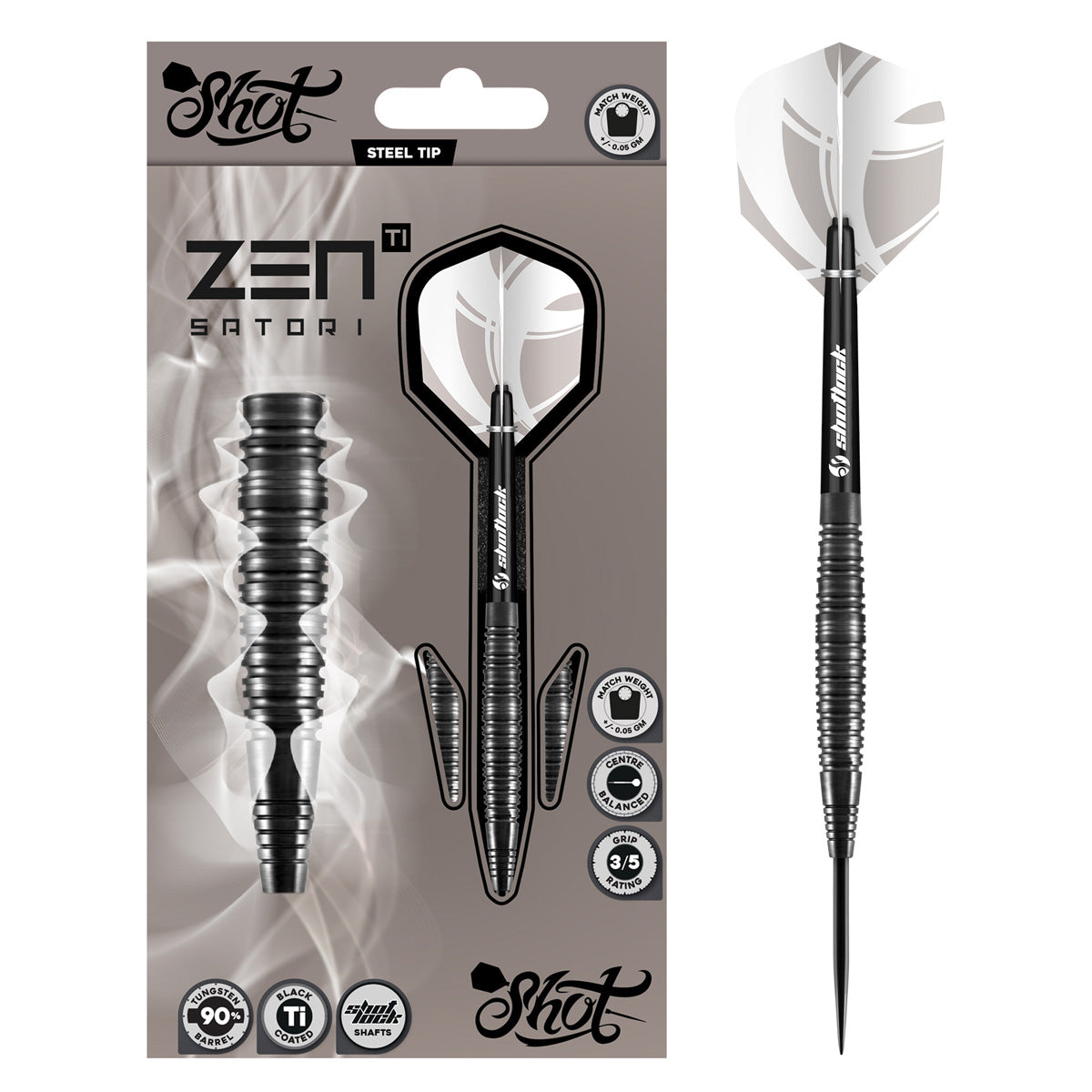 Zen Satori 90% Tungsten Steel Tip Darts By Shot