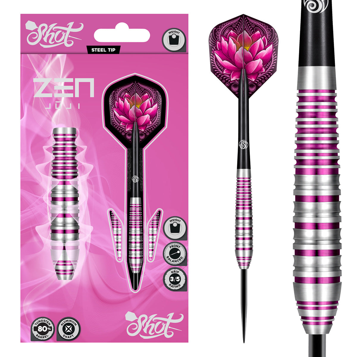 Zen Juji 80% Tungsten Steel Tip Darts By Shot
