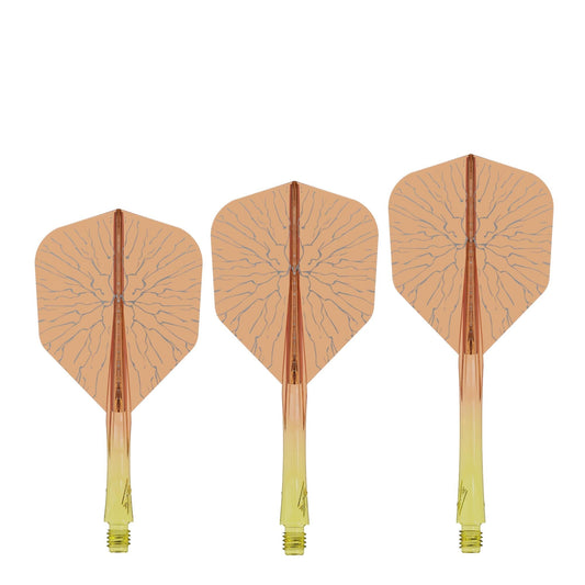 Caliburn SUP Flights - Moulded Shaft and Flight - Standard No6 - Crack - Yellow & Orange
