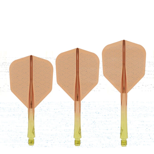 Caliburn SUP Flights - Moulded Shaft and Flight - Standard No6 - Waves - Yellow & Orange