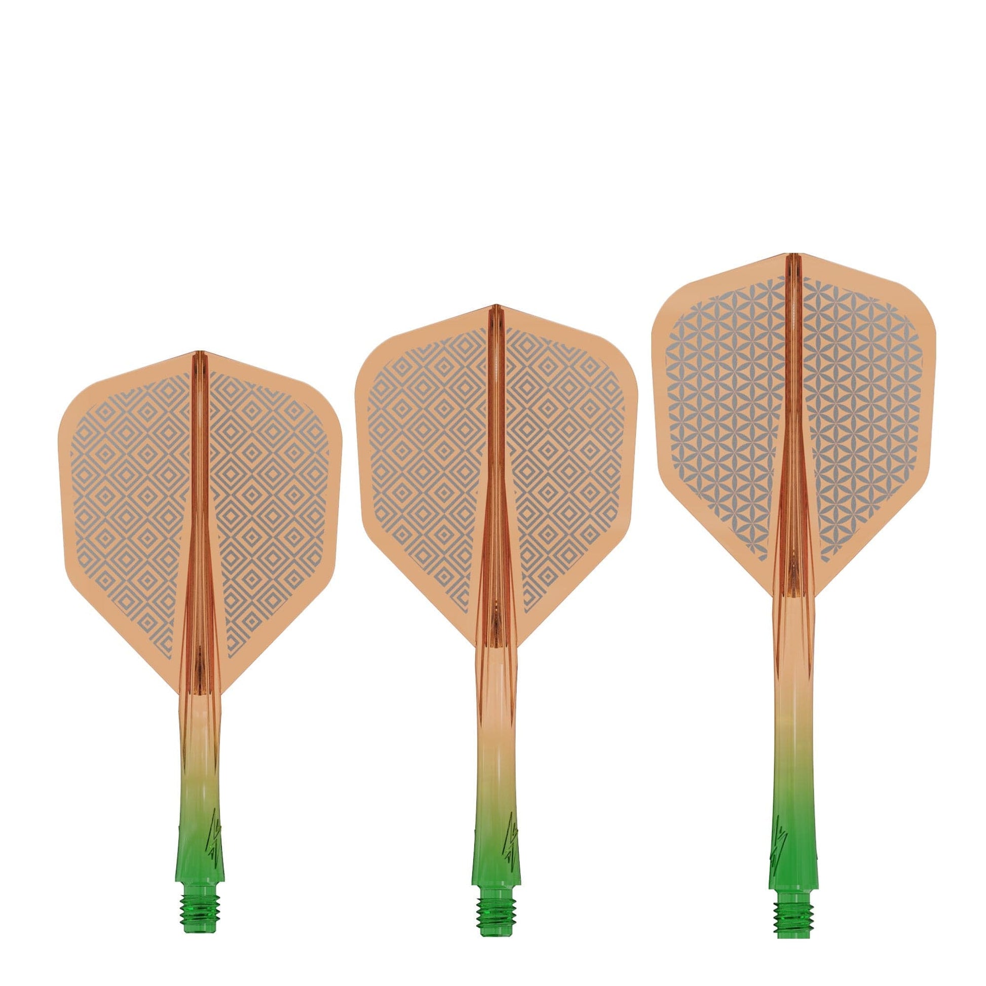 Caliburn SUP Flights - Moulded Shaft and Flight - Standard No6 - Block - Green & Orange