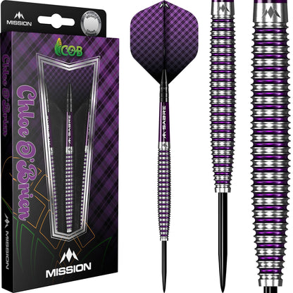 Mission Chloe Obrien Darts - Steel Tip - 95% - Electro Purple