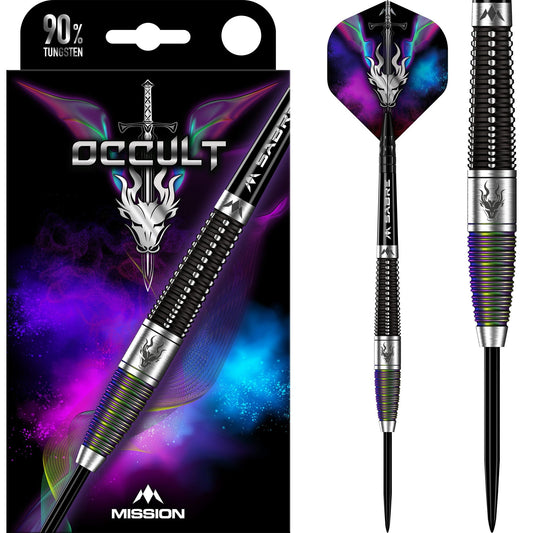 Mission Occult Darts - Steel Tip - 90% - Black & Coral Pvd