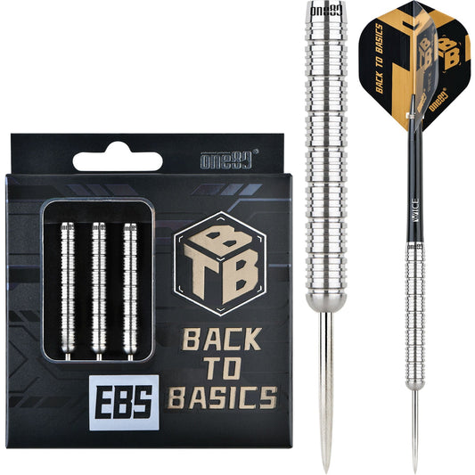 One80 Back To Basic Darts - Steel Tip - Ebs - Natural - Ringed