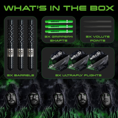 Unicorn Wraith Darts - Steel Tip - 90% Tungsten - Ross Smith